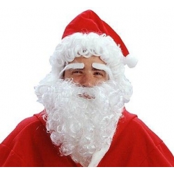 Peruka Mikołaj z brodą brwiami w czapce